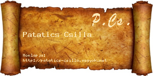Patatics Csilla névjegykártya